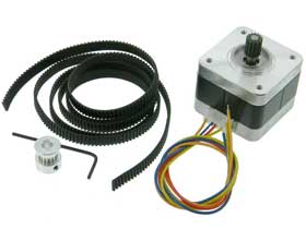 NEMA 17 10.2V Stepmotor and COG Belt Drive Set